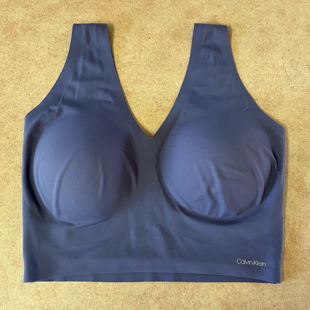 𝅺💕2/$35💕Calvin Klein Invisibles Comfort Lightly Lined V-Neck Plum Bralette - Picture 5 of 10